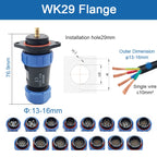 SP11 Tin Soldering Waterproof Connector IP68 Male Plug&Female Socket Rear-nut Docking Panel Mount 2/3/4/5 Pin Cable Wire Connect