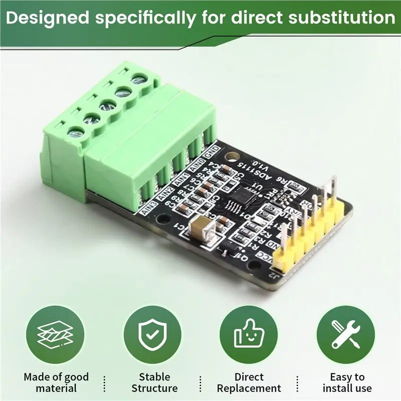 For ADS1115 4-Channel 16-Bit High Accuracy ADC Converter Module, Programmable Gain Amplifier, For I2C Interface