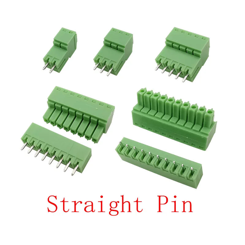 5Pair 15EDG 3.5 mm KF2EDG 3.5mm PCB Screw Terminal Block Connector Right Angle / Straight Needle Plug Pin Header Socket 2-12 Pin