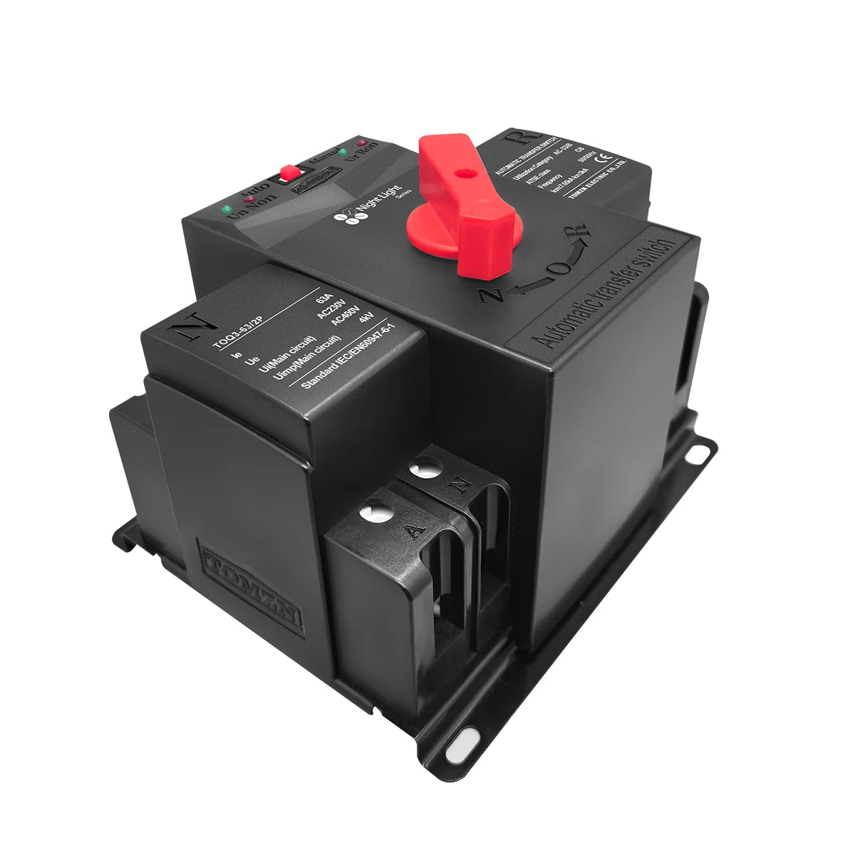 TOMZN TOQ3 Built-in Circuit Breaker Short-circuit Protection Overload Protection 2 Input 2/1 Output 2P 4P 63A 125A Night Light