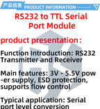 Bidirectional RS232-to-UART TTL Serial Converter Module - Male-Female Level Shifter for SP232 TTL Serial Port