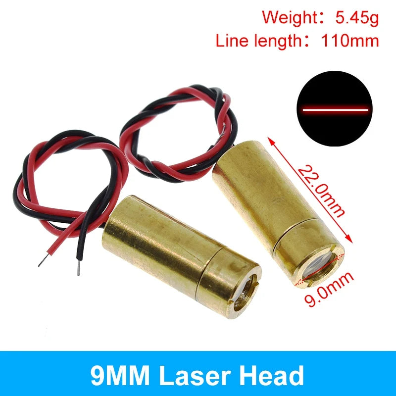 TZT 650nm 5mW 6MM 9MM 12MM Red Point / Line / Cross Laser Module Head Glass Lens Focusable Focus Adjustable Laser Head