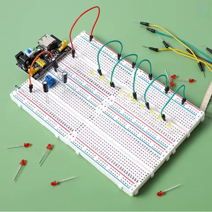 MB-102 Prototype Breadboard 400 830 Points Solderless PCB Bread Board Jumper Wires Cable Board  for Arduino Kit DIY Dupont Wire