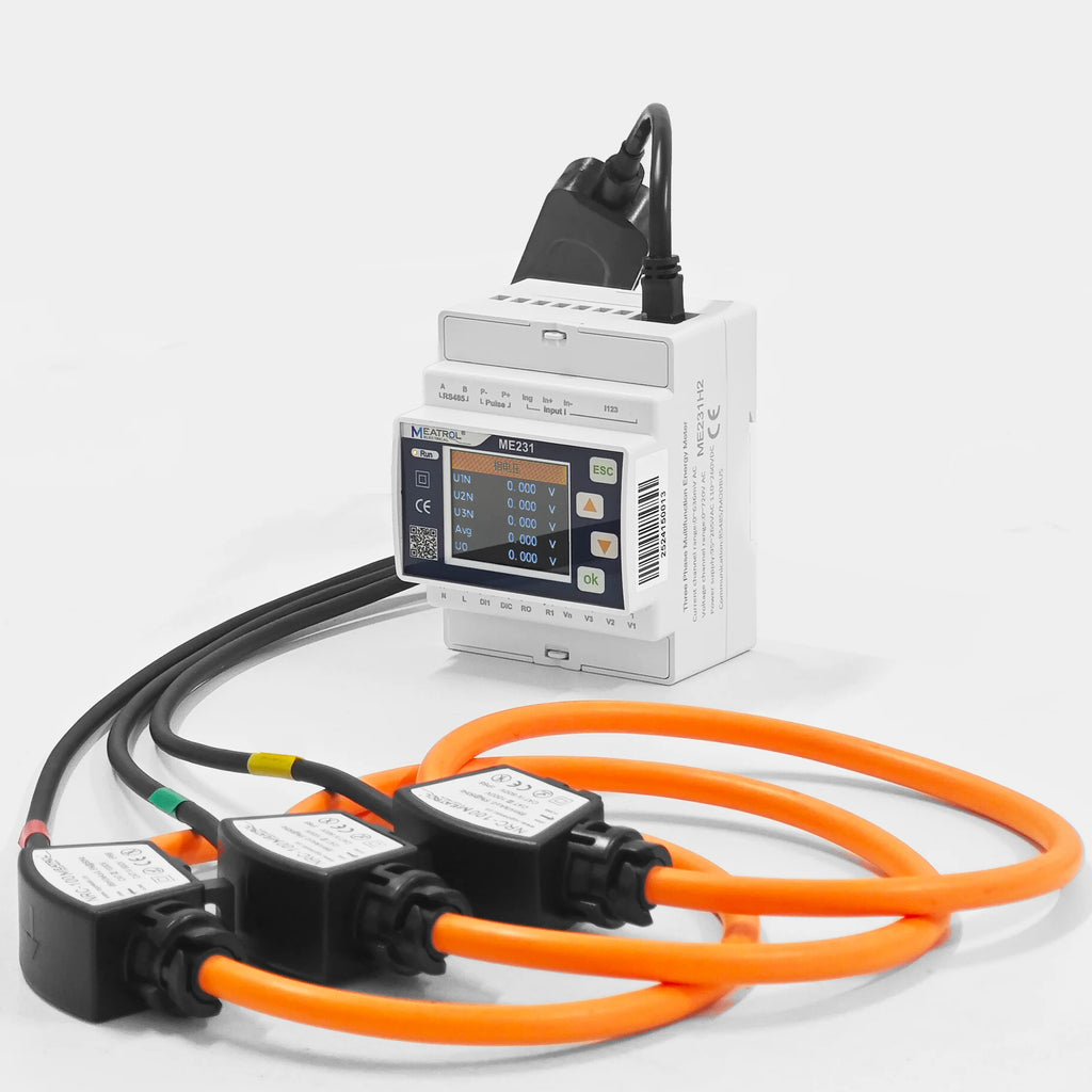 Promotion 500A ME231 Energy Analysis Modbus TRU RS485 Din Rail Three Phase Rogowski Coil Energy Power Meter