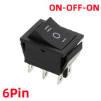 1PCS KCD4 Black Rocker Switch Power Switchs ON-OFF-ON 2/3 Position 4/6 Pins The arrow is Reset/Latch 16A 250VAC/ 20A 125VAC