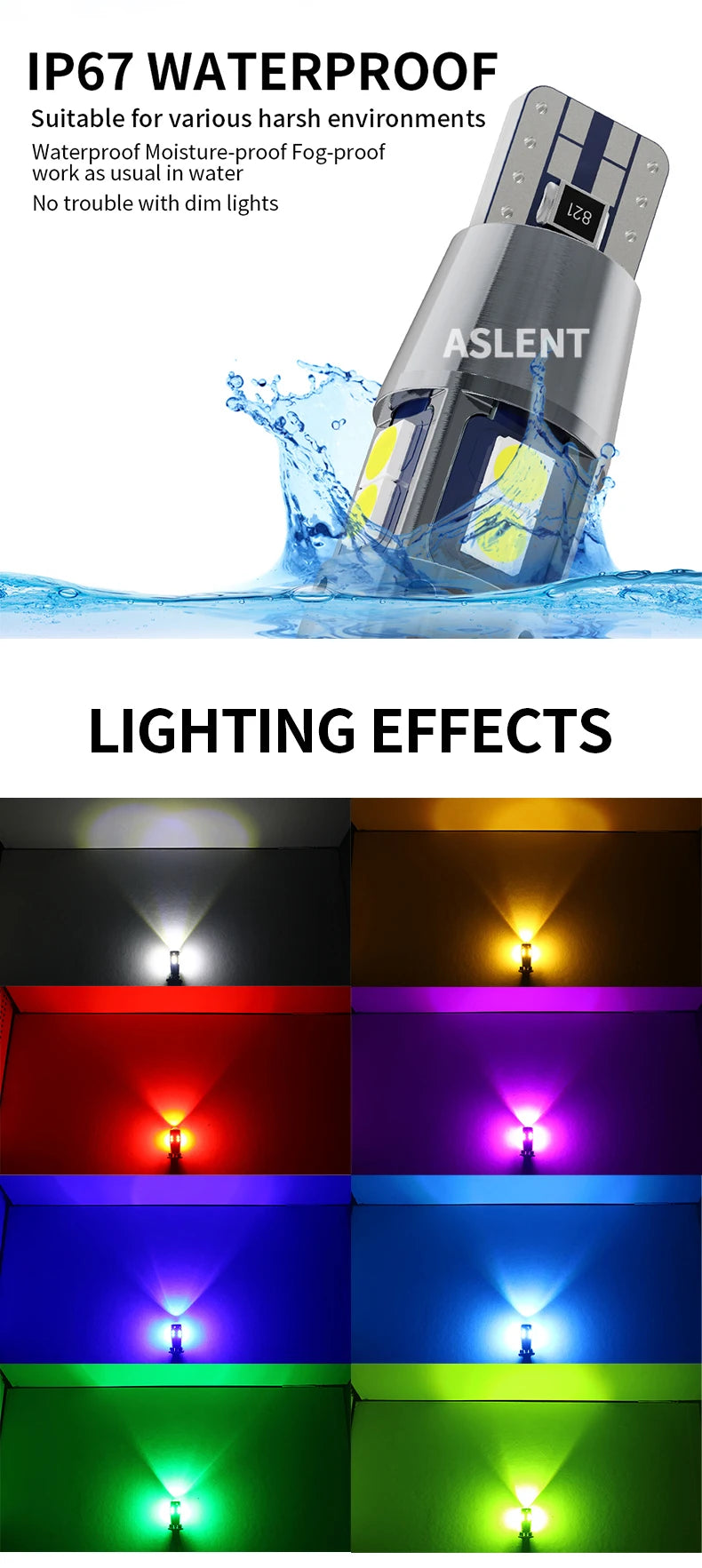4Pcs W5W T10 LED Canbus Light Bulbs White Ice blue for Car Interior Dome Light Trunk Lamp Parking Lights Error Free 12V