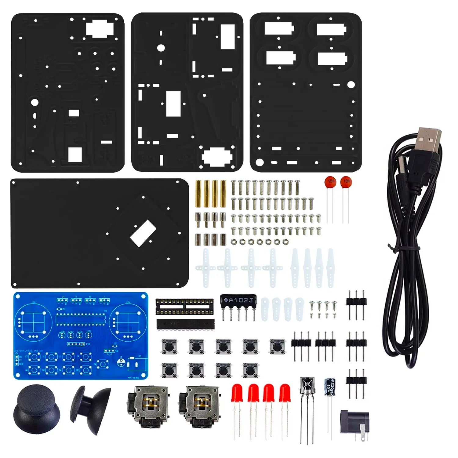 Four Degree of Freedom Assembly Robotic Arm Microcontroller Soldering Kit Acrylic Robotic Arm DIY Maker Learning Parts