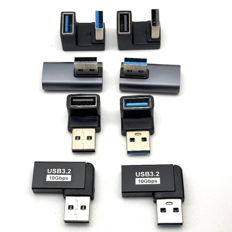 USB 3.0 Male to Female 90 Degree Right Angle Extension Adapter USB Upward Elbow Adapter 10Gbps for Laptop PC Connector Converte