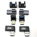 USB 3.0 Male to Female 90 Degree Right Angle Extension Adapter USB Upward Elbow Adapter 10Gbps for Laptop PC Connector Converte