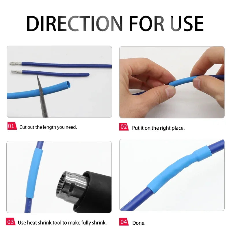1M~100M Clear 4:1 Heat Shrink Tube with Glue Diameter 4 6 8 10.5 12 16 20 24 40 52mm Adhesive Sleeve Wrap Heat-shrinkable Sheath
