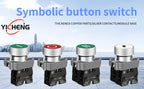 10Pcs 22MM Momentary symbols Push Button Switch 1NO1NC SPDT 10Amp 600V Metal Head Waterproof IP65,Control power button switch