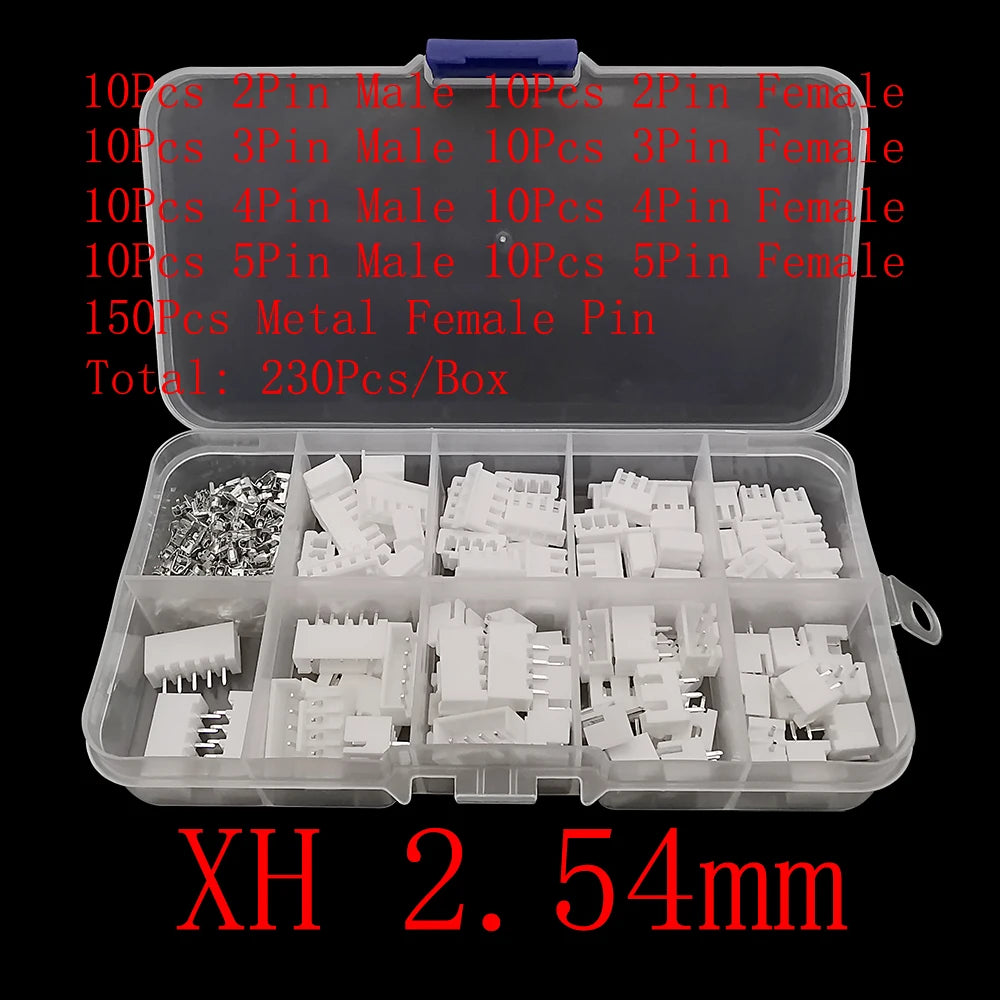 1Box JST 1.25mm/PH 2.0mm/XH 2.54mm Pitch Terminal Kit / Housing / Pin Header JST Connector 2 3 4 5 Pin Male Female Shell Adaptor