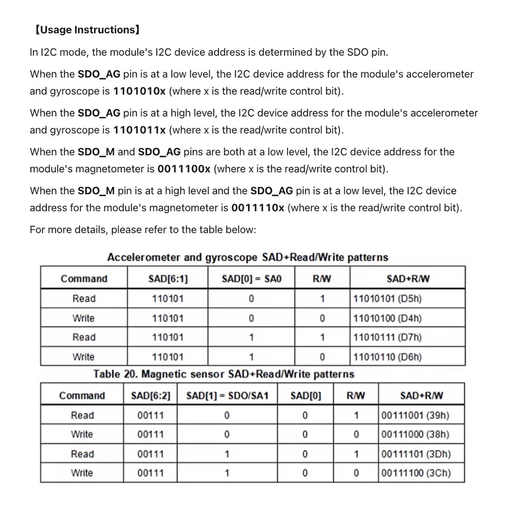 LSM9DS1 9-axis electronic compass, magnetometer, accelerometer, gyroscope, high-precision sensor module