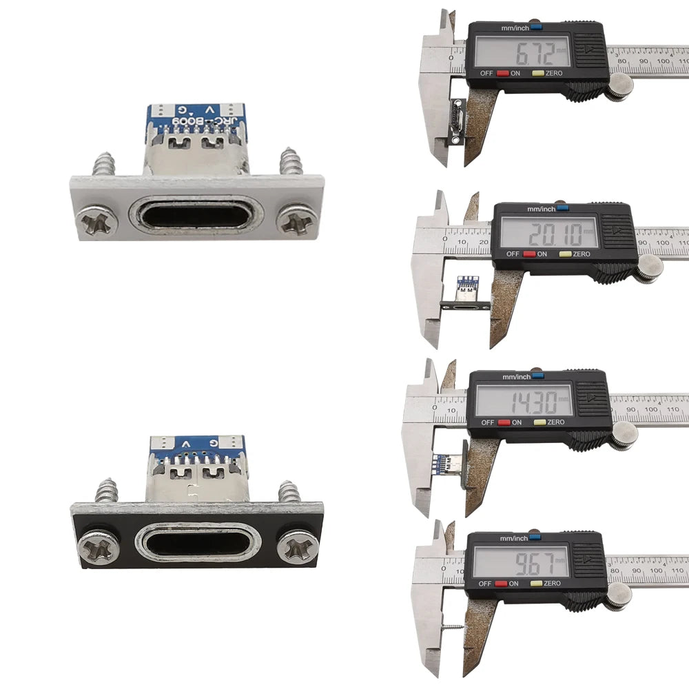 5/10Pcs Type-C USB 3.1 Female Jack Connector 2Pin 4Pin Charging Port USB C Socket With Screw Fixing Plate