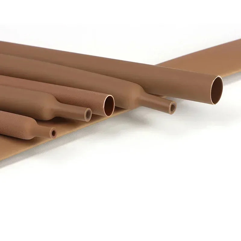 Brown 3:1 Heat Shrink Tube With Glue Diameter 1.6~39mm Double Wall Adhensive Polyolefin Sleeve Lined Wire Cable Protector 1~20m