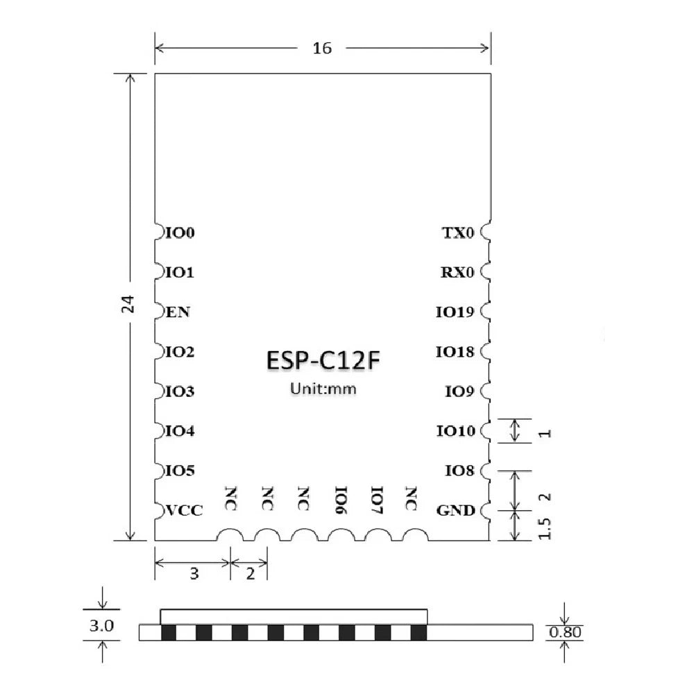 ESP32-C3 Series Module ESP-C12F Serial Port WIFI Wireless Bluetooth Module ESP32 C3 Compatible with C3-12F