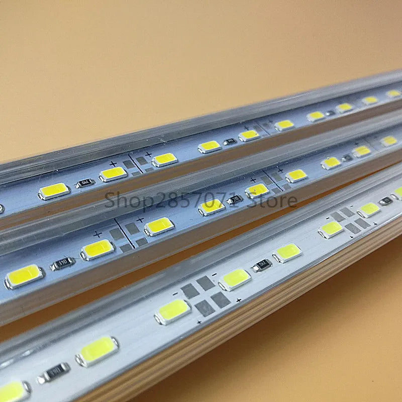 5pcs*50cm Factory Wholesale DC12V 24V SMD 5730 5630 LED Hard Rigid Strip Bar Light Aluminium Shell +PC Cover LED Bar Light 5730