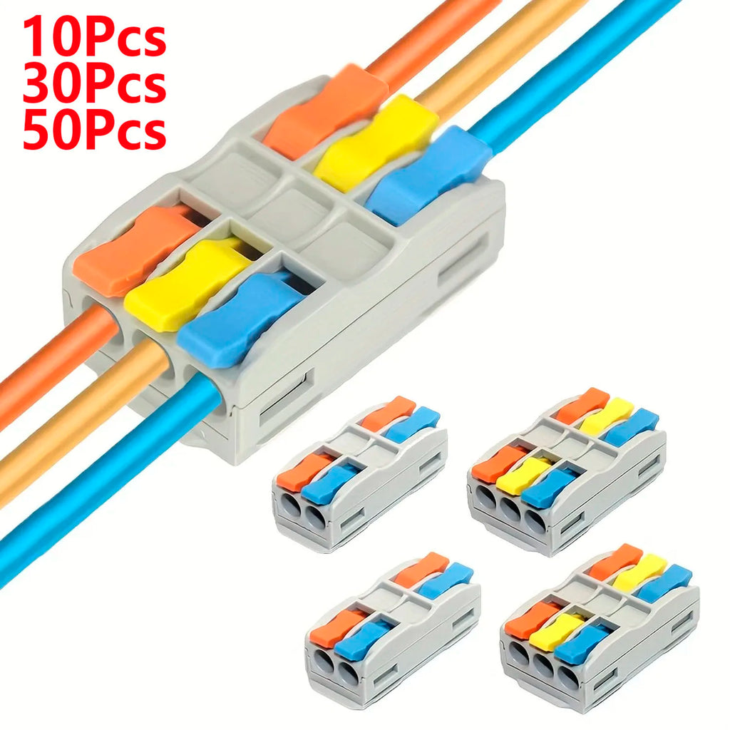 10/30/50pcs Wire Connector Spliceable Hard Wire Direct Insertion Multi Input And Multi Output Fast Wiring Terminal Block