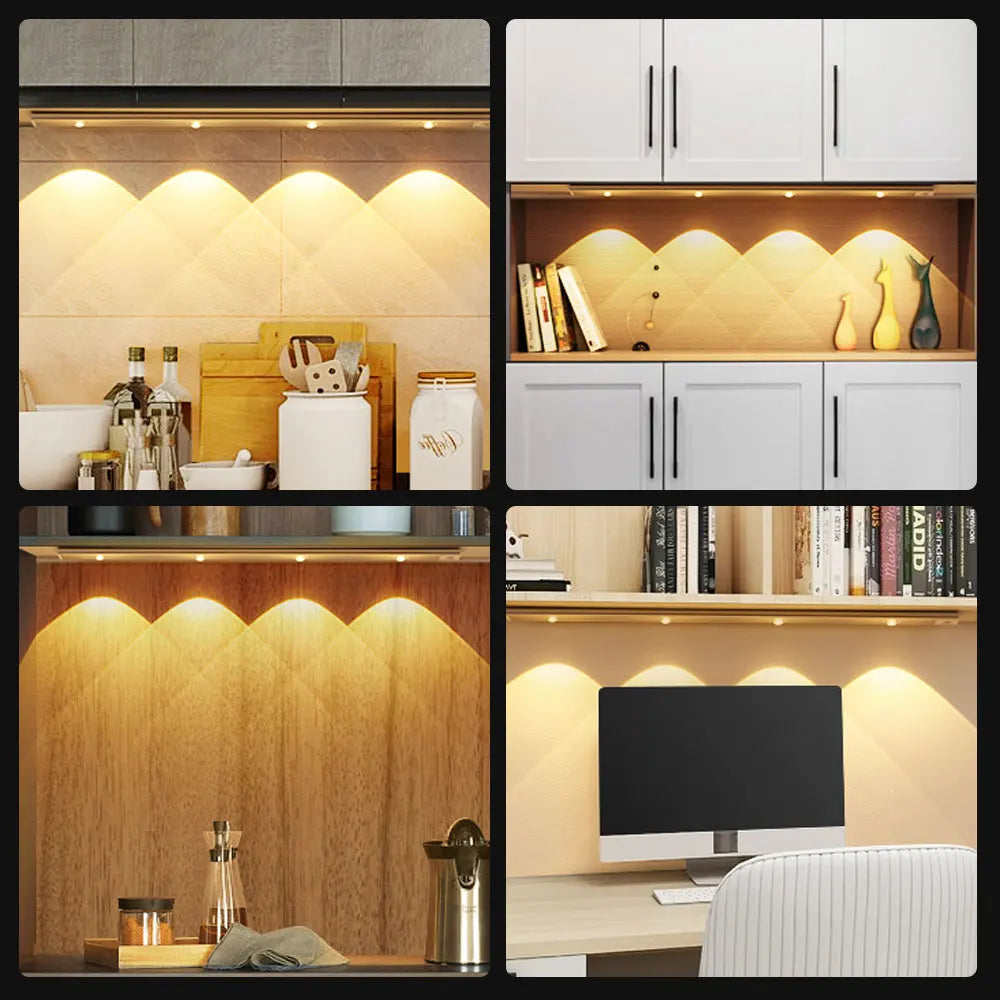 LED Cabinet Light USB Rechargeable Motion Sensor Dimmable LED Night Lamp For Kitchen Wardrobe Closet Home Lighting 20/30/40/50CM