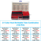 127-800 Pcs Boxed Heat Resistant Tubing Heat Shrinkable Tubing Heat Shrink Packaging Kit Electrical Connection Cable Protection