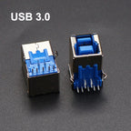 5PCS B Type 90°/180° Connector Soldering DIY Printer Interface Repair USB 2.0 and USB 3.0 Connector Female Socket Male Jack