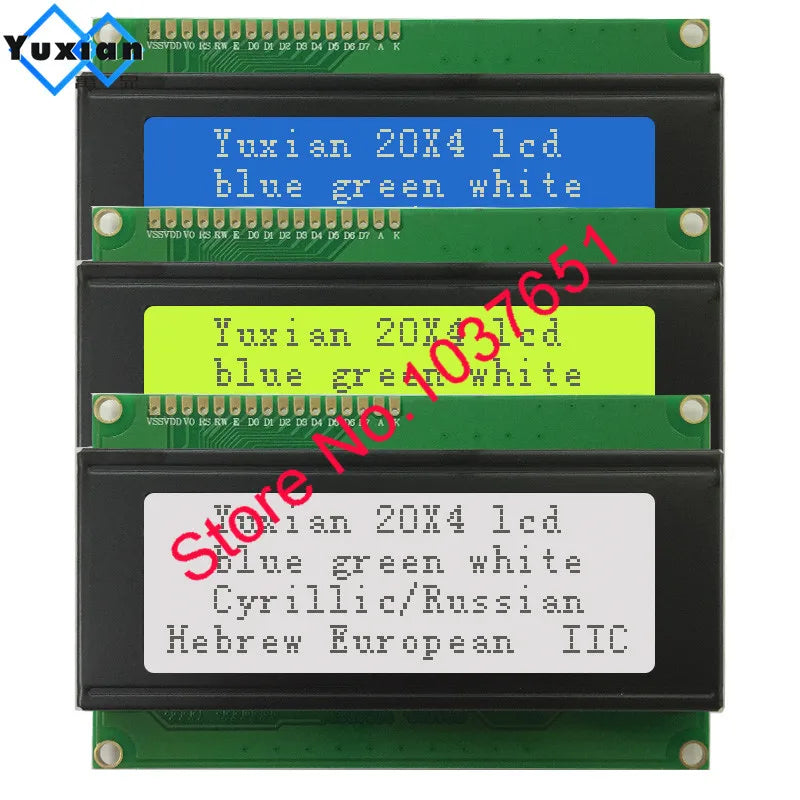 2004A 20x4 IIC I2C LCD Display Blue White Green Screen RGB Backlgiht Black Character 3.3V or 5V 98X60mm
