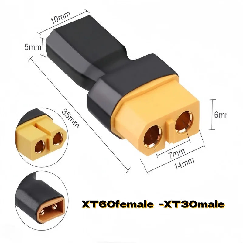 1/5pcs Lithium Battery Adapter XT60 to XT30, Male to Female, Female to Female, Drone Battery Conversion Adapter