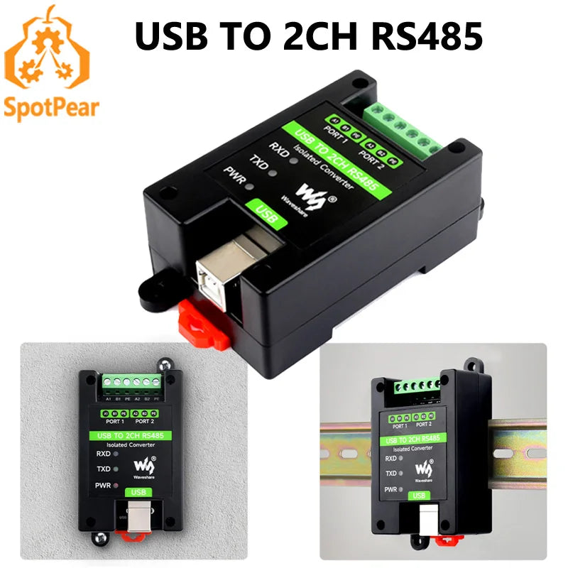 Waveshare USB TO RS485 2CH Converter FT2232HL Grade Isolated Converter