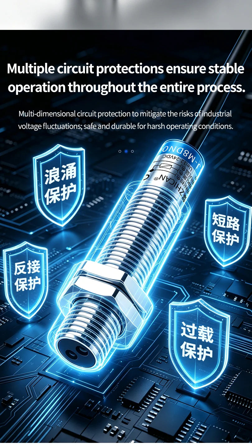 ZHICAN ZC3J M8 M12 M18 Infrared Photoelectric Sensor Diffuse Reflective Adjustable Sensing Distance NPN PNP NO NC
