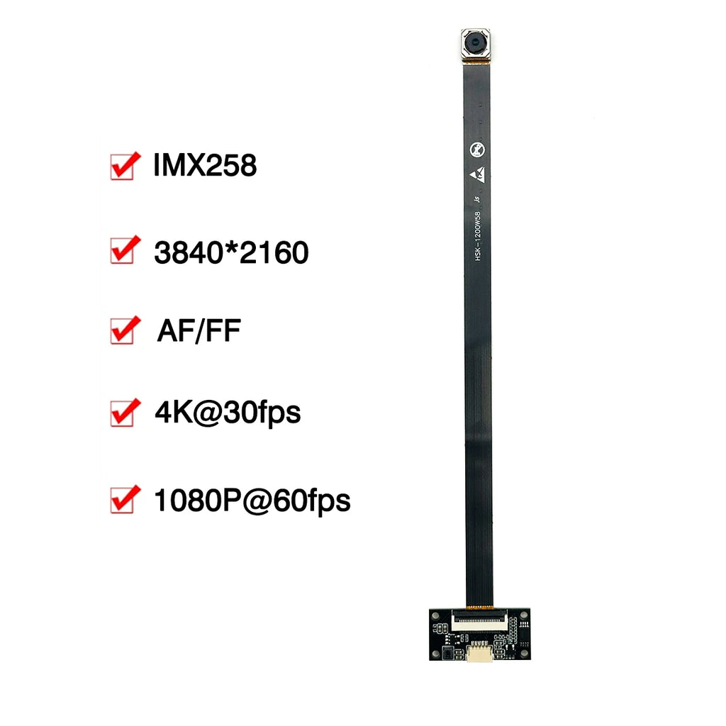 5MP OV5693/12MP IMX258 CMOS 2K/4K 3840×2160 30fps AF/FF USB Camera Module Face Recognition 75 Degrees MJPEG, YUY2