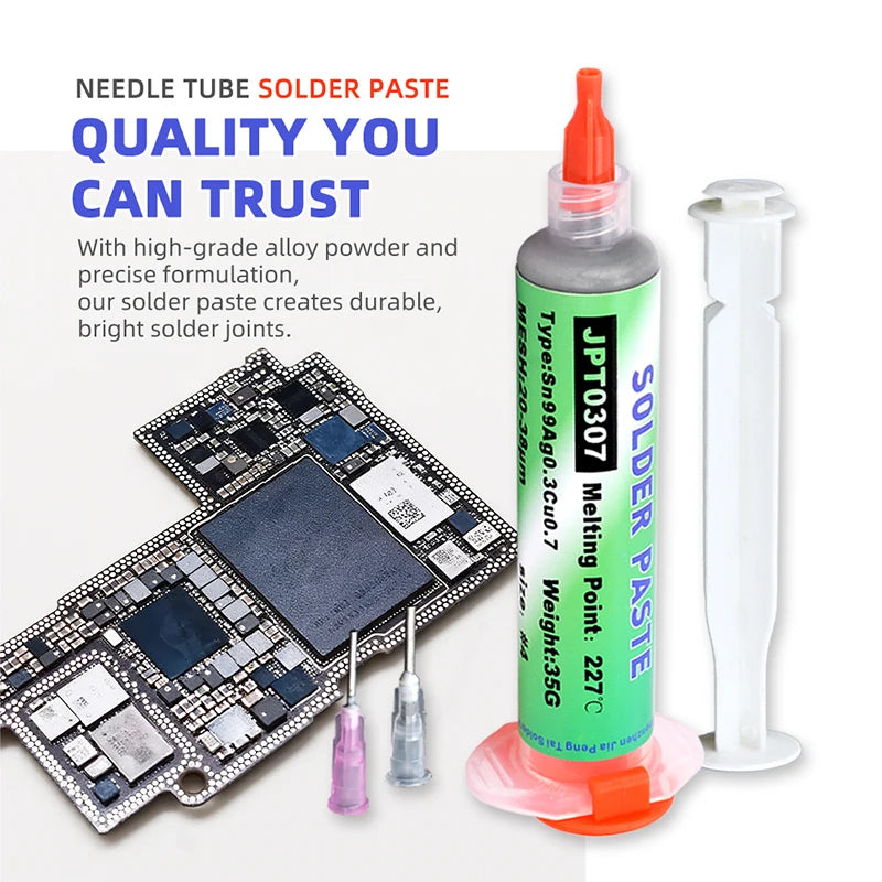 Lead Free High-Temperature Solder Paste Sn99 Ag0.3 Cu0.7 Needle Tube, Mobile Phone USB Socket Repair, LED Soldering