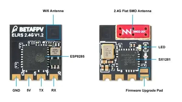 BETAFPV ELRS Lite 2.4G V1.2 Receiver Featuring ESP8285 MCU And SX1280 RF Chip With Flat Antenna For Micro Tiny Whoop Drone New