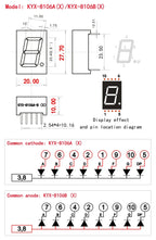10PCS 0.8 inch 1-digit digital tube 20mmX27.7mm digital display screen "8" high 20.4mm 7-segment digital tube 8106 series 8102