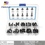 6*6 Tact Tactile Push Button Switch 4.3-13mm SMD DIP 2P/4Pin Micro Switch 6x6 Keys Tact ON/OFF 10 Models for Arduino