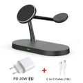 3 in 1 Magnetic Wireless Charger For iPhone 16 15 14 13 12 Fast Charging Station for Apple Watch 10 9 8 7 6 5 4 Airpods 2 3 Pro