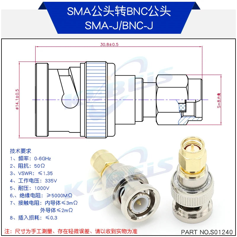 2PCS SMA Male Female to BNC Male Female Adapter SMA to BNC Connector for Wireless LAN Device, Coaxial Cable, Radio Antenna Adapt