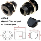 1Pcs Metal Round Socket Module D Type RJ45 Straight Through Network USB2.0 USB3.0 Connector Panel Mounting HDMI CAT6