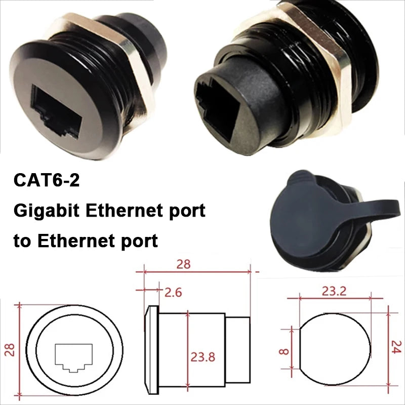 1Pcs Metal Round Socket Module D Type RJ45 Straight Through Network USB2.0 USB3.0 Connector Panel Mounting HDMI CAT6