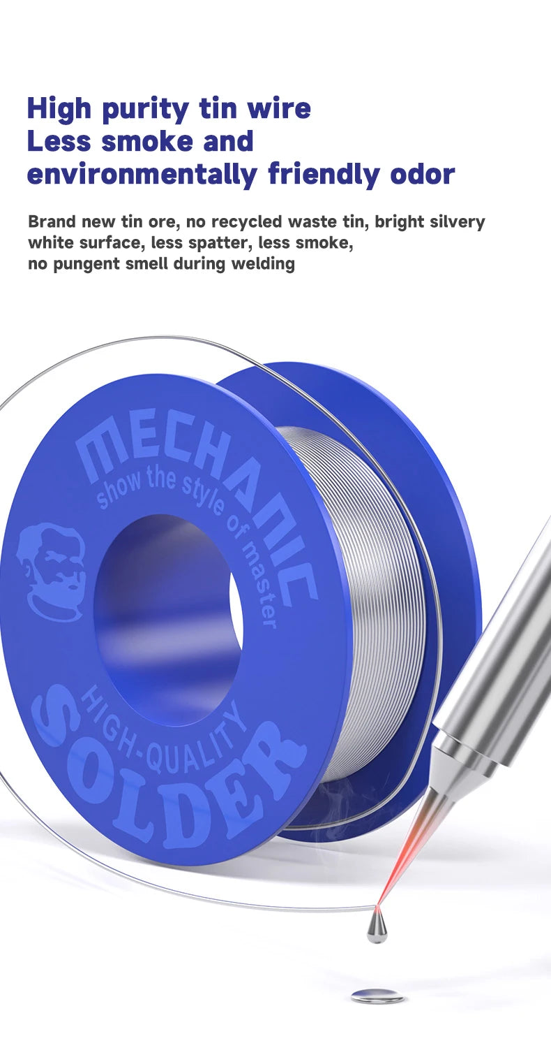 MECHANIC 0.3-1.0mm Dual Core Rosin Flux Solder Wire 40g Fast Melting Low Residue for PCB Motherboard Repair 5PCS Pack SX-862