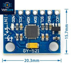 GY-521 MPU-6050 MPU6050 3 Axis Analog Gyroscope Sensors + Accelerometer Module IIC For Arduino Quadcopter Drone 3-5V DC