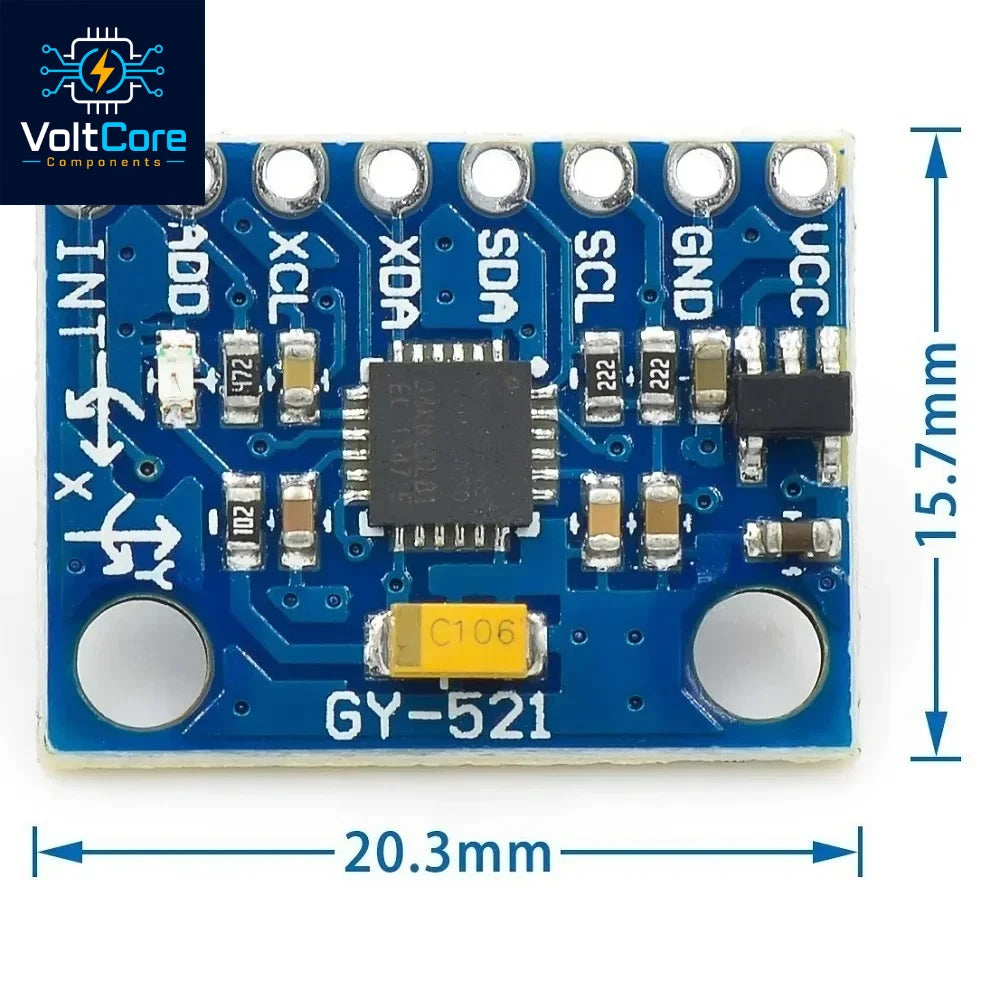 GY-521 MPU-6050 MPU6050 3 Axis Analog Gyroscope Sensors + Accelerometer Module IIC For Arduino Quadcopter Drone 3-5V DC