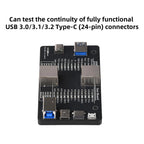 Multifunctional Data Cable Tester USB3.0/3.1/3.2 Type-C 24Pin Cable Detector Support Lightning Micro RJ45 Type-B Cable Test Tool