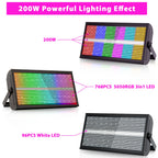 U'King 6Pcs 200W LED RGBW 48+8-Segment Strobe Lights With Flightcase/6Pcs Strobe Lights/Only 1Pcs Flightcase For Party Show KTV