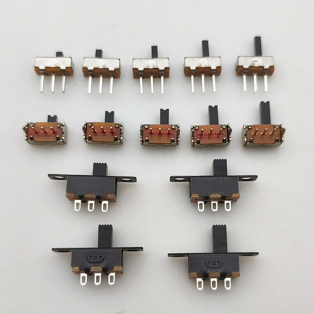 20Pcs SK12D07VG/SS12D00/SS12F15 Toggle Switch 3 Pin 1P2T PCB Slide Switch DIP ON-OFF Handle High:2mm/3mm/4mm/5mm/6mm