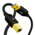 USB Type-A to USB Type-B 2.0 Cable, 480 Mbps Transfer Speed, Wear-Resistant with Gold-Plated Connectors, Plug-and-Play