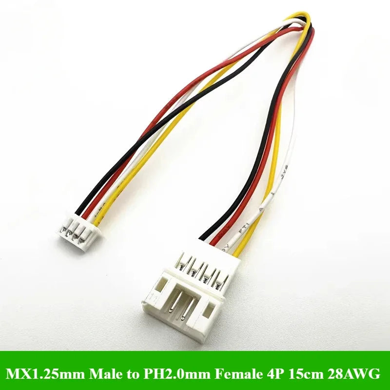 1/5/10/30/50Pcs/lot MX1.25mm Male to PH2.0mm Female 2P 3P 4P terminal wire 15cm 28AWG Children's toy cable JST MX1.25 PH2.0