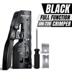 AMPCOM RJ45 Crimper CAT7 Crimping Tool for Pass Through RJ11 RJ45 Connector CAT6 CAT5E Modular Plugs With Wire Stripper Cutter