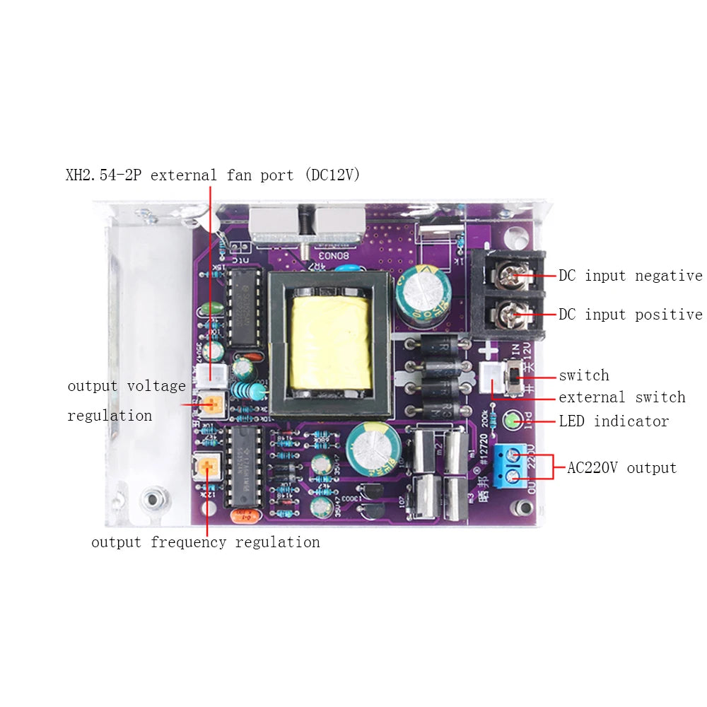 300W Inverter Circuit Board Modified Sine Wave 12V to 220V 50Hz Driver Module DC-AC Converter Step-up Boost Power Board