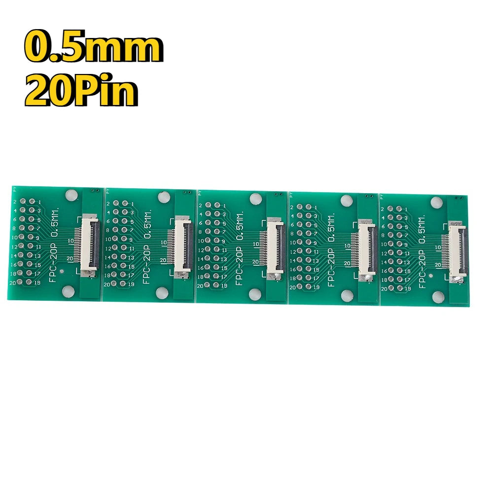 5PCS FPC FFC Connector 0.5mm Pitch Conversion Board SMT To 2.54mm 6P/8P/10P/12P/20P Flexible Cable Adapter Board