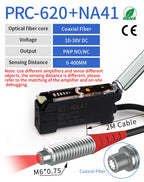 GTRIC Fiber Optic Sensor Amplifier,10-30V DC 3-wire PNP NO/NC NA41 ,Coaxial Non-coaxial Diffusion Optical,Photoelectric Sensor